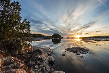 sunset in the Voyageurs National Park, Minnesota, USA