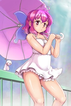 (e) inamori chiyoko with pink umbrella