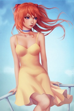 Asuka Langley, realistic style