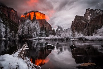 Yosemite in Winter, El Capitan, California, USA