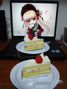 1167599081999 eating cake with Shinku