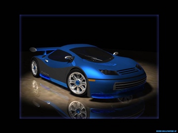 blue sports car