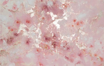 pink with red dots, white blots