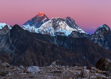 (z) Mount Everest at sunset from Renjo Pass, Gokyo