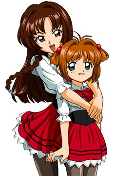 Sakura hugged by Nakuru Akizuki
