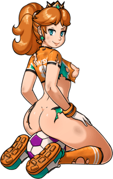 (b) Princess Daisy with torn soccer dress by revtilian