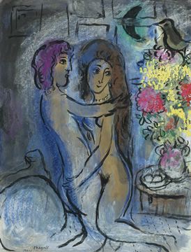 (h) Marc Chagall - Le Couple Bleu