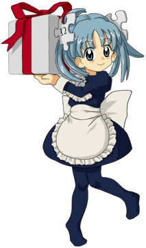 Wikipe-tan with a birthday present