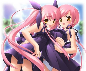 two pink-haired girls