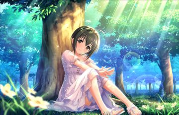 Kohinata Miho sitting back to a tree by annindoufu