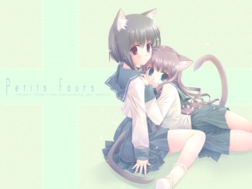 catgirls snuggling by toto seiro