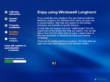 Thank you for pirating Windows Longhorn