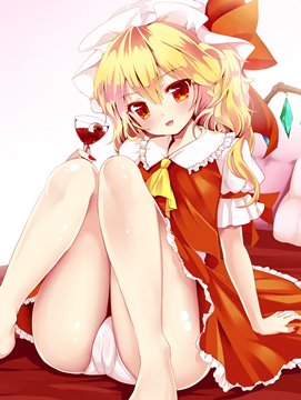 (e) Flandre Scarlet with an eyeball in the glass