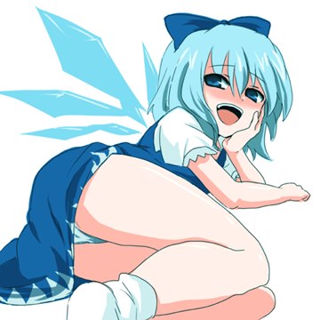 (e) Cirno on her side