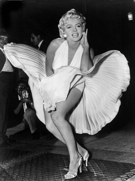 (e) Marilyn Monroe, (bw)