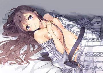(e) girl partly under a blanket by yoshida iyo