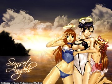 (e) [AnimePaper]Sunset Angels by Chaox 1024x768