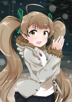 Hakozaki Serika wearing a coat