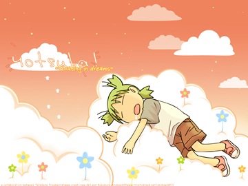 Yotsuba sleeping on clouds