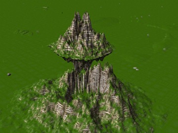 render of a floating island
