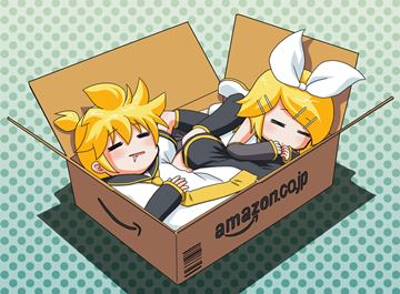 Len & Rin sleeping in a box