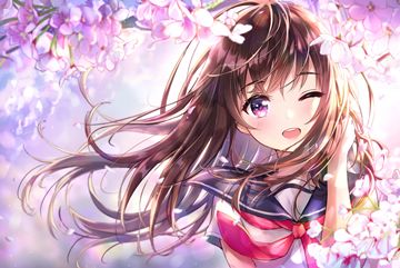 girl among cherry blossoms by dana