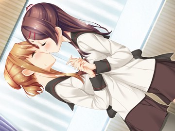 (y) Suou Manami and Onohara Hazuki kissing