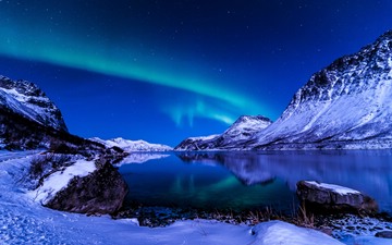 winter, aurora borealis
