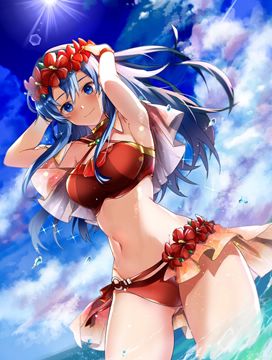 (e) Lilina standing in the sea by nekolook