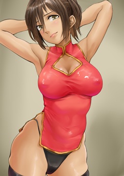 (e) girl posing in red Chinese clothes by kilye 4421