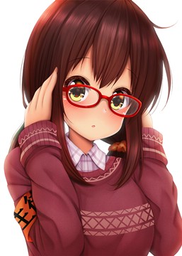 Kaichou-chan in purple sweater and red glasses by minato