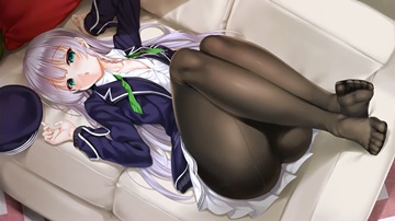 (e) Furukawa Yui reclining, in pantyhose