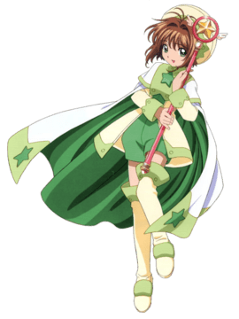 Sakura in a green cloak (extracted)
