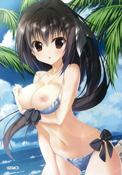 (b) girl with boobs out, palms, by motoyon