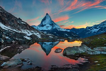 Matterhorn at sunset from lower Riffelsee, another day