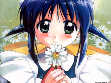 aah Mahoro with a flower