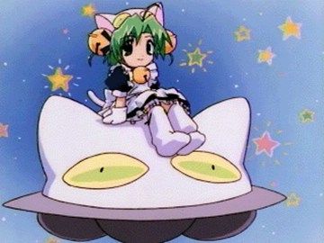 Dejiko riding on her UFO