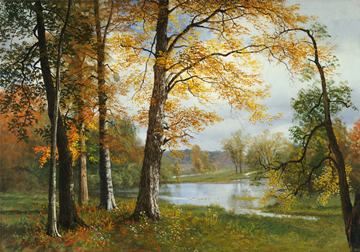! Albert Bierstadt - A Quiet Lake (z)