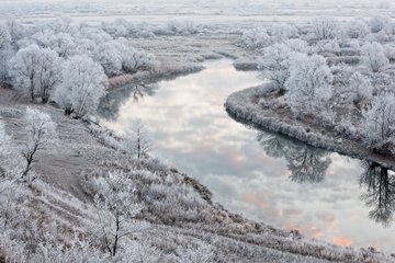 Voronezh River in winter, Russia
