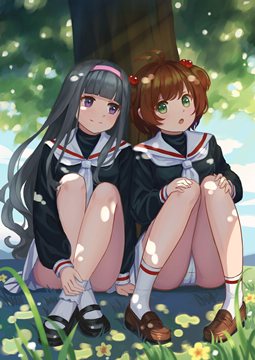 (e) Tomoyo and Sakura, panchira