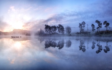 morning Knapps Loch, Scotland (blue mist)