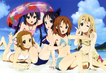 (e) girls in swimsuits on the beach