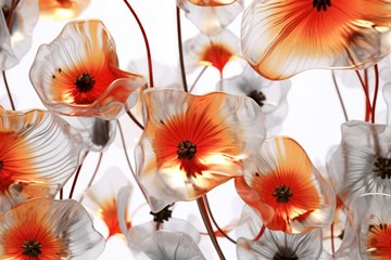 transparent orange flowers