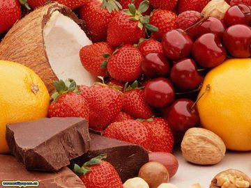fruits and chocolate