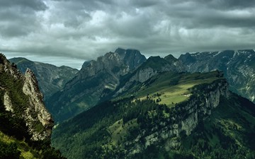 heavy clouds over Alpstein, Switzerland