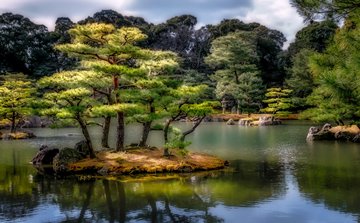 Japanese garden, Kinkaku-ji, Kyoto, Japan