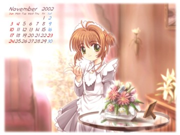 moe 11079 2002 calendar card captor sakura kinomoto sakura moonknives november