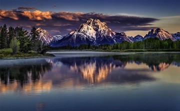 ! Jackson Lake, Mount Moran, Grand Teton, Wyoming, USA (summer)