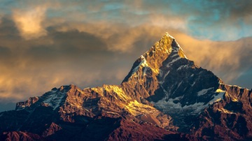 Annapurna in sunset, Himalayas, Nepal