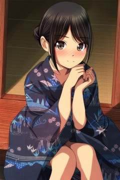 sitting in a kimono
